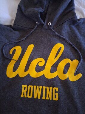 UCLA Rowing Pullover Hoodie Dark Gray Size 2XL Hanes Premium Cotton Streetwear